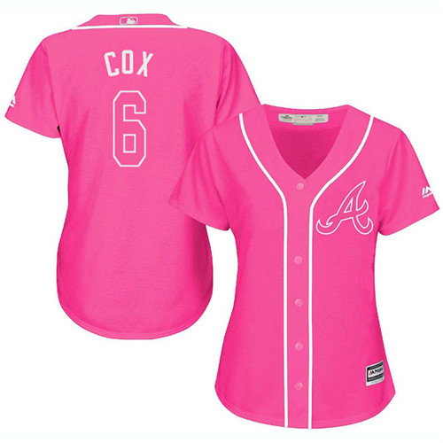 Women's Majestic Atlanta Braves #6 Bobby Cox Authentic Pink Fashion Cool Base MLB Jersey