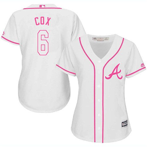 Women's Majestic Atlanta Braves #6 Bobby Cox Authentic White Fashion Cool Base MLB Jersey