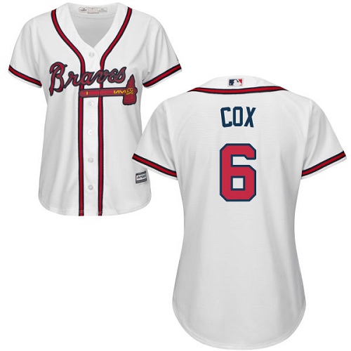 Women's Majestic Atlanta Braves #6 Bobby Cox Authentic White Home Cool Base MLB Jersey