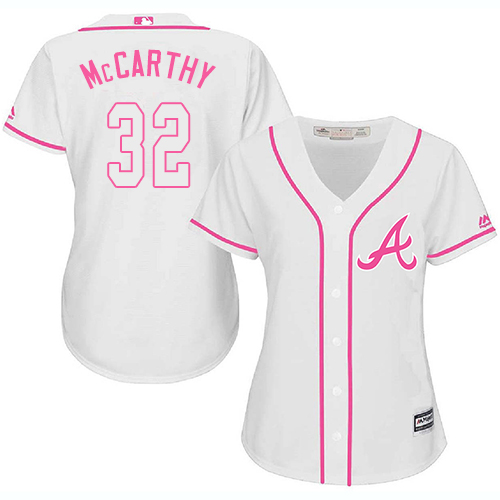 Women's Majestic Atlanta Braves #32 Brandon McCarthy Authentic White Fashion Cool Base MLB Jersey