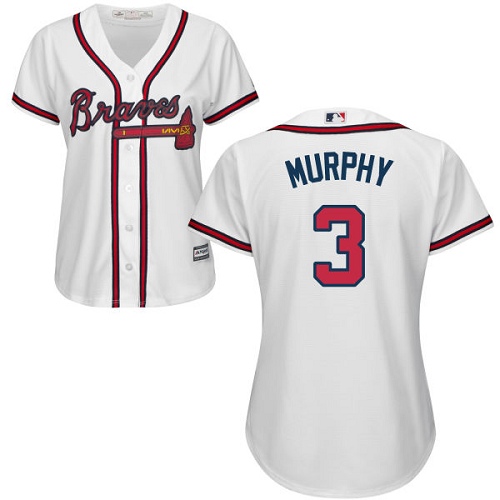 Women's Majestic Atlanta Braves #3 Dale Murphy Authentic White Home Cool Base MLB Jersey