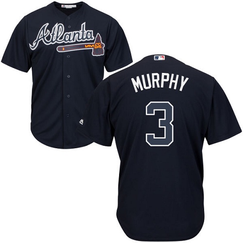 Youth Majestic Atlanta Braves #3 Dale Murphy Authentic Blue Alternate Road Cool Base MLB Jersey
