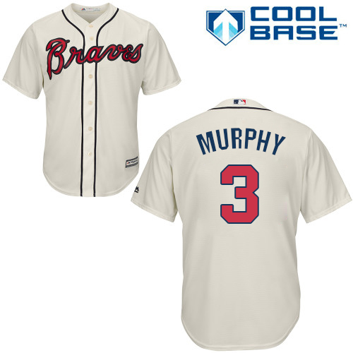 Youth Majestic Atlanta Braves #3 Dale Murphy Authentic Cream Alternate 2 Cool Base MLB Jersey