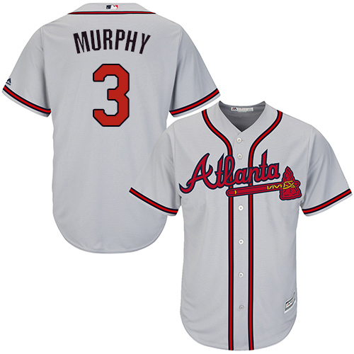Youth Majestic Atlanta Braves #3 Dale Murphy Authentic Grey Road Cool Base MLB Jersey