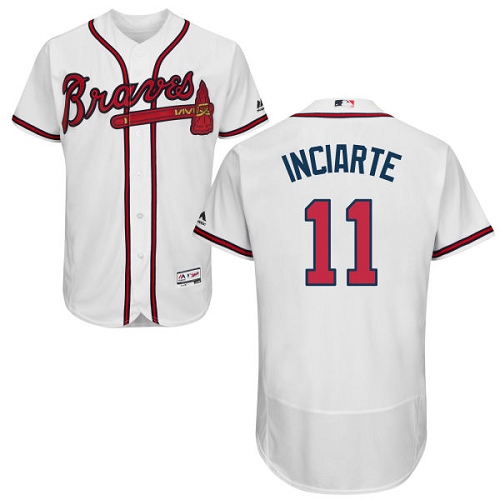 Men's Majestic Atlanta Braves #11 Ender Inciarte White Flexbase Authentic Collection MLB Jersey