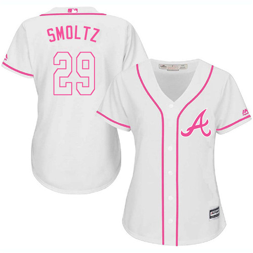 Women's Majestic Atlanta Braves #29 John Smoltz Replica White Fashion Cool Base MLB Jersey