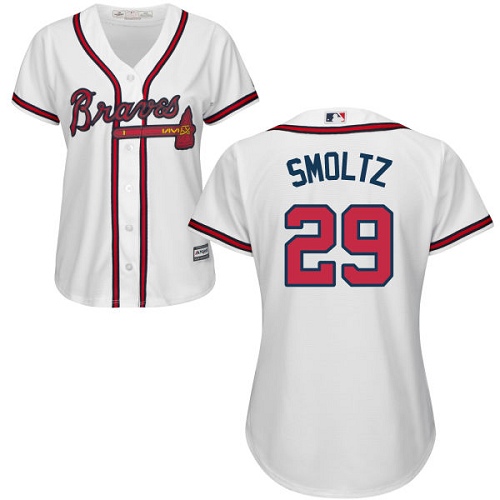 Women's Majestic Atlanta Braves #29 John Smoltz Replica White Home Cool Base MLB Jersey