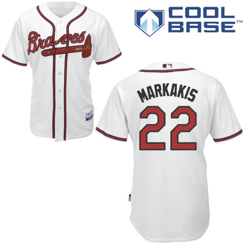 Youth Majestic Atlanta Braves #22 Nick Markakis Authentic White Home Cool Base MLB Jersey