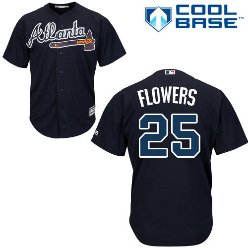 Youth Majestic Atlanta Braves #25 Tyler Flowers Authentic Blue Alternate Road Cool Base MLB Jersey