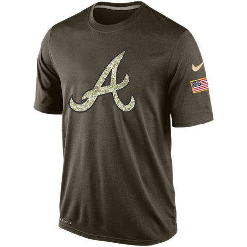 MLB Atlanta Braves Nike Dri-Fit Olive Salute To Service KO Performance T-Shirt