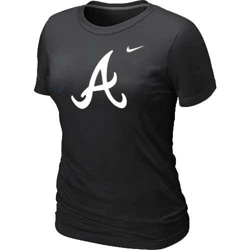 MLB Women's Atlanta Braves Nike Heathered Blended T-Shirt - Black