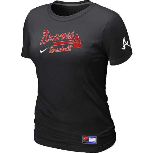MLB Women's Atlanta Braves Nike Practice T-Shirt - Black