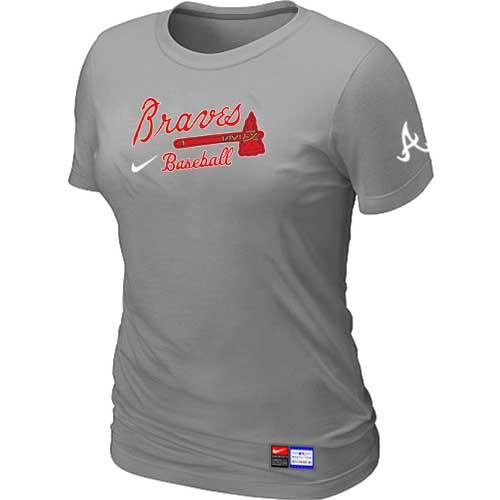 MLB Women's Atlanta Braves Nike Practice T-Shirt - Grey