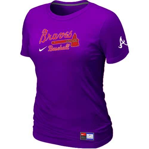 MLB Women's Atlanta Braves Nike Practice T-Shirt - Purple