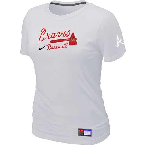 MLB Women's Atlanta Braves Nike Practice T-Shirt - White